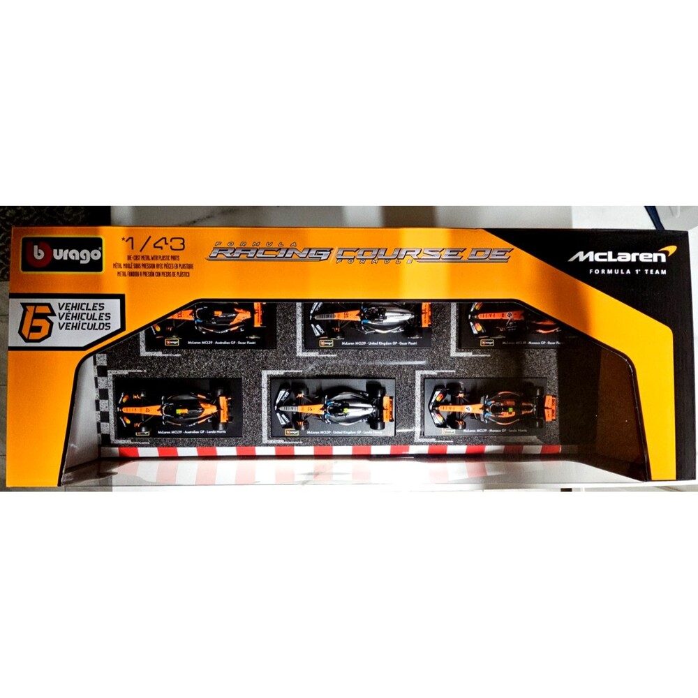 Bburago McLaren Formula 1 Team F1 1:43 Die Cast 6 Car Set Display Box New